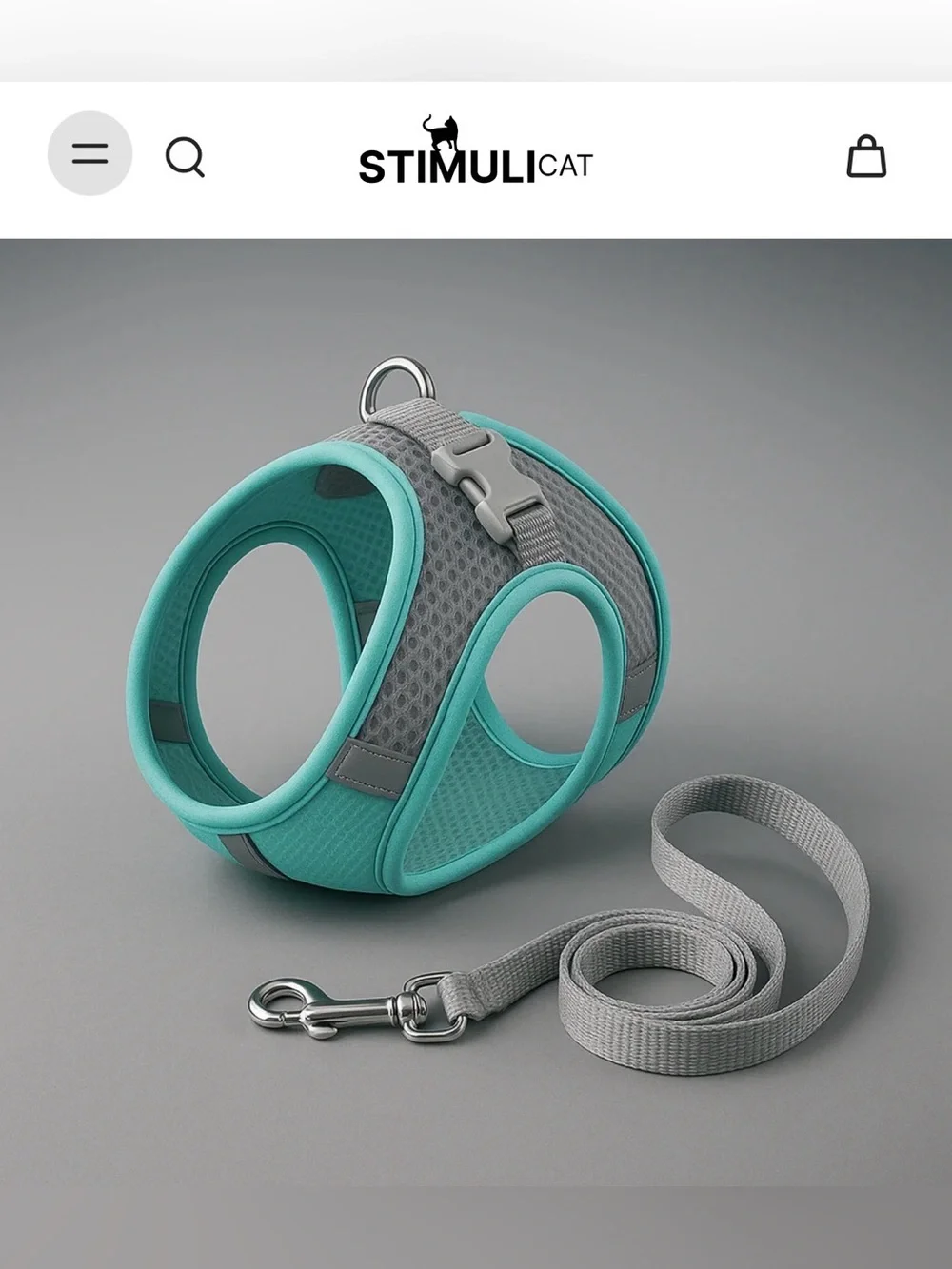 4 New Stimuli Cat Mesh Pet Harness with 2 Matching Leashes
